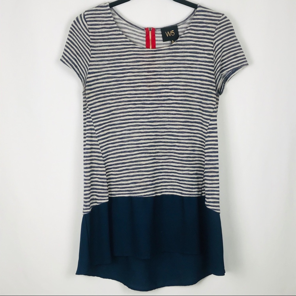 W5 Navy Striped Tunic - Size Med